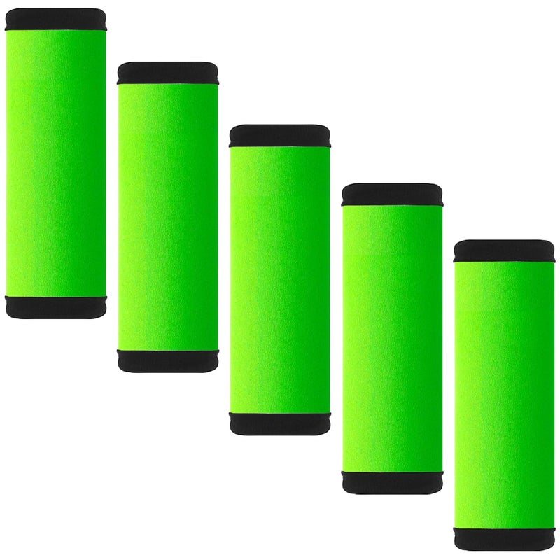 Hibate 5pcs Neoprene Luggage Handle Wrap for Suitcase Identifier Luggage Makers Covers Wraps Travel Accessories - Fluorescent Green - Image 1